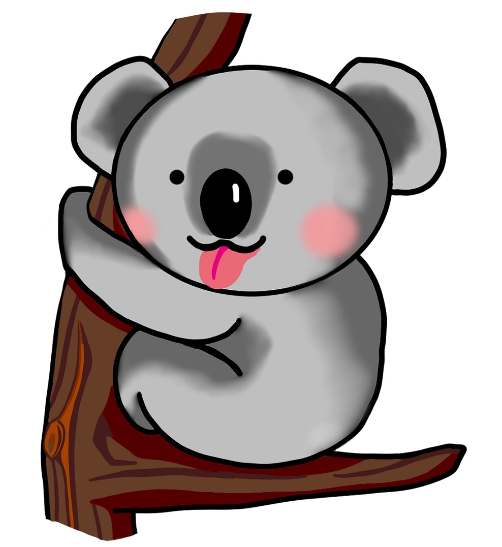 愛くるしいコアラ像