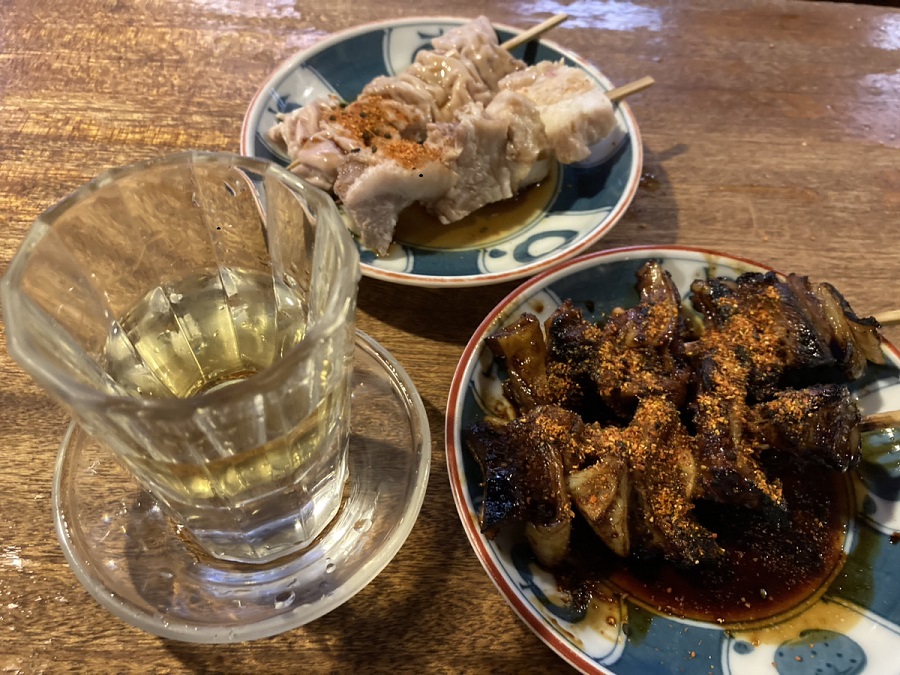 ナンコツ焼きのタレとテッポウ＋アブラの生（＝ボイル）