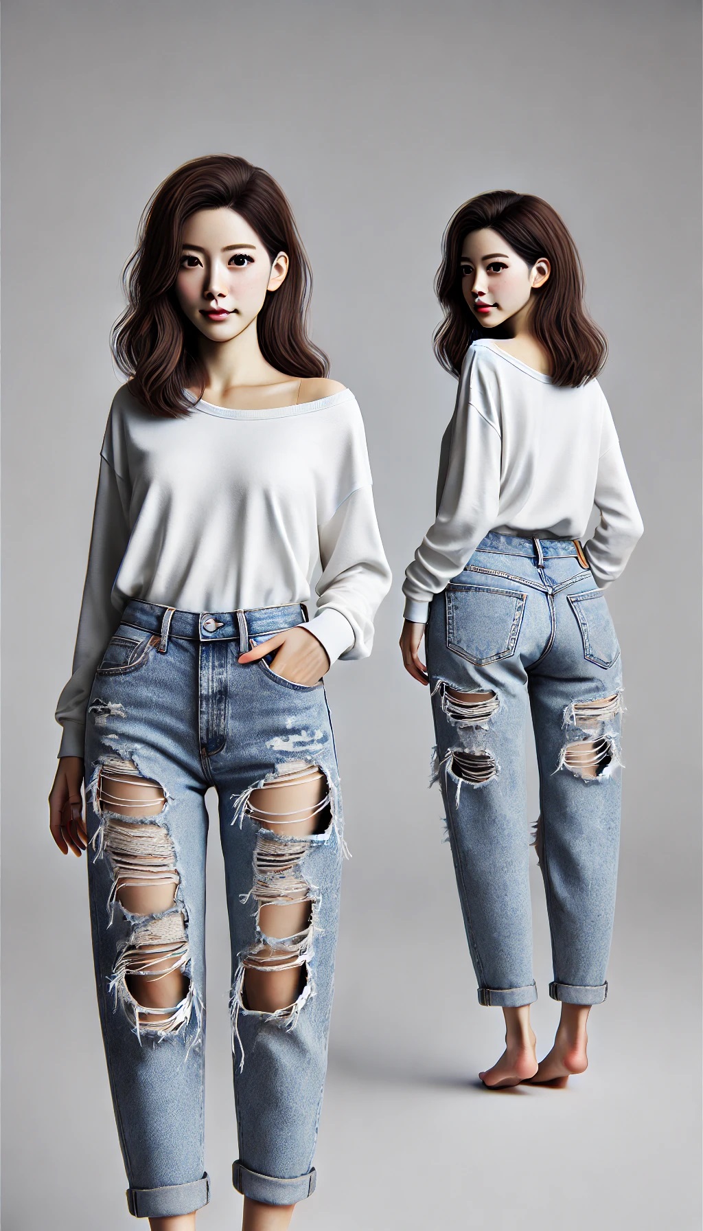 破れジーンズファッション02